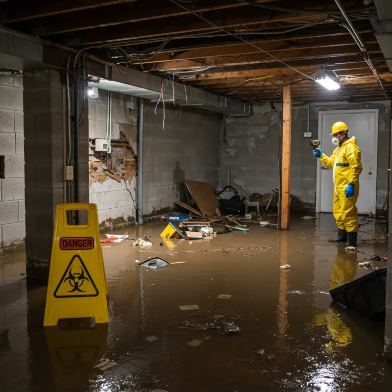 Flooded Basement Electrical Hazard in Whitestown, IN Property